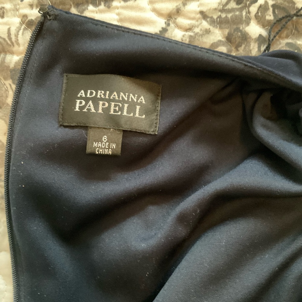 Adrianna Papell Navy Long Sleeve Dress - Picture 3 of 3